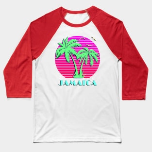 Jamaica Palm Trees Sunset Baseball T-Shirt